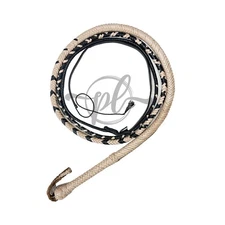 Leather Bullwhip 4ft to 10ft, 16 Plait Kangaroo Hide Indiana Jones Style Whip
