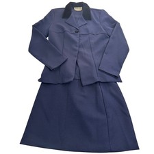 Vintage Byer Too California Blue Skirt Blazer Suit Set Women's Size 7 2 Piece