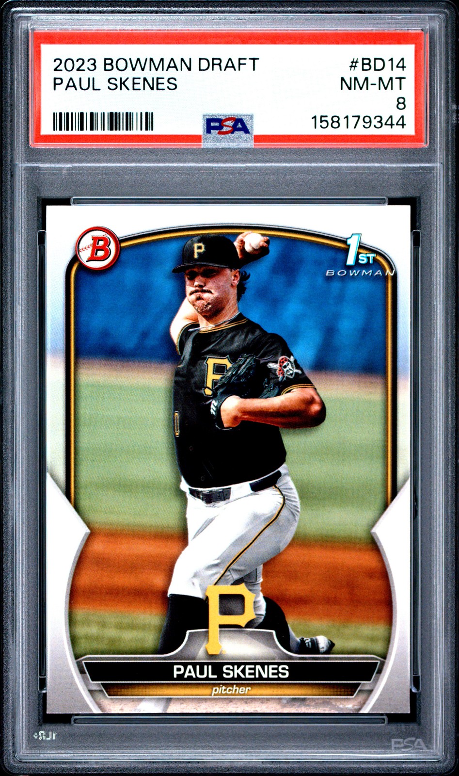 2023 BOWMAN DRAFT #BD14 PAUL SKENES PSA 8