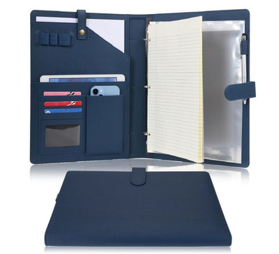 PU Portfolio Holder Ring File Document Case Removable Binder Clipboard organizer