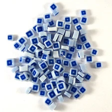 Blue & White Square Murrine SQ04-96 Millefiori COE 96 Glacial Art Glass Supplies