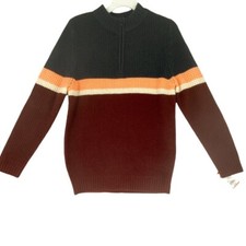 Cat Jack Boys Color Block 1/4 Zip Long Sleeve Sweater Size XL 16
