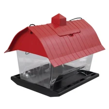 Pennington Red Resin Barn Wild Bird Feeder, 4.5 lb. Capacity