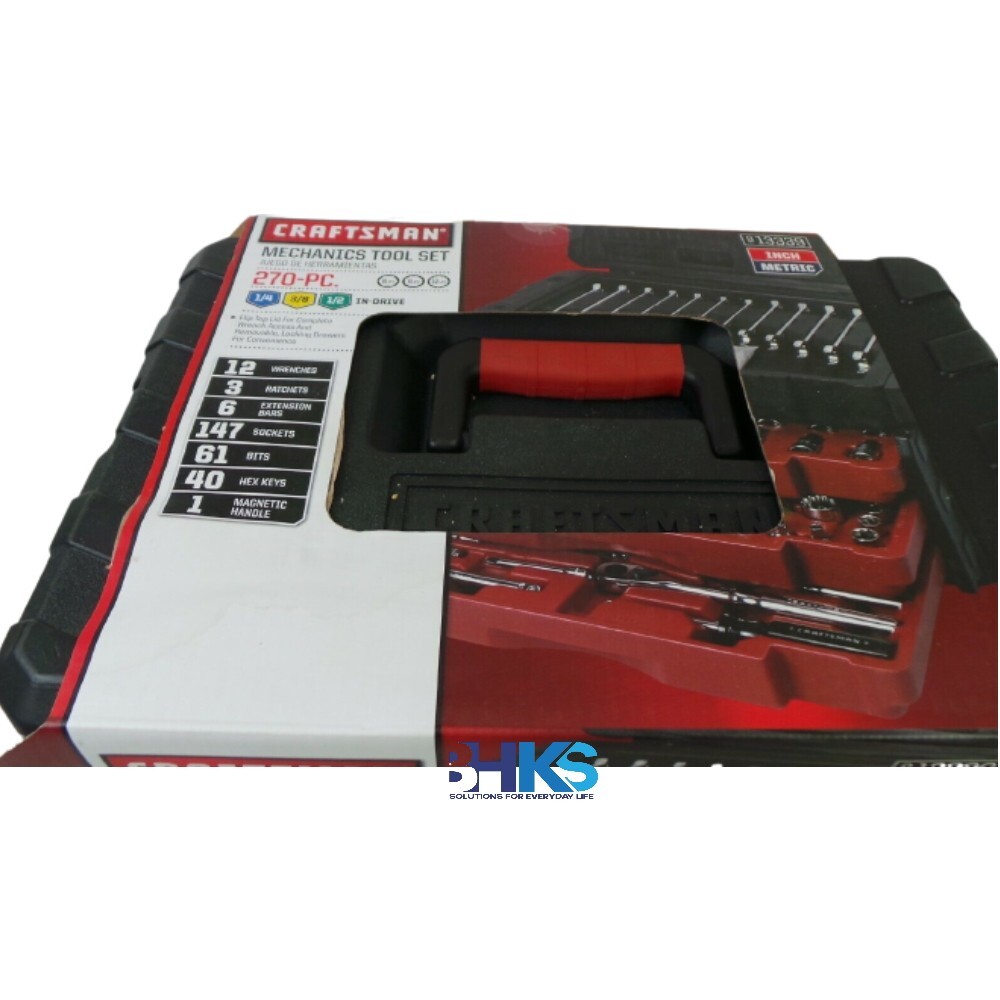 Craftsman 270 Piece Mechanic's Tool Set With 3 Drawer Case Box 1/4 3/8