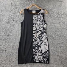 ALIPHIA Womens Dress Size S  Black White Stretch Knit Sleeveless Bodycon