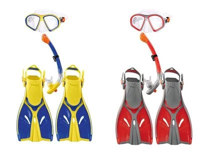 CRIVIT Tauch und Schnorchelset für Damen u. Kinder Tauchmaske Schnorchel ABC Set 27-37