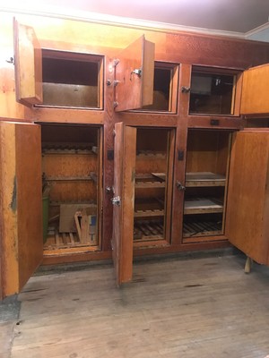 antique wooden icebox