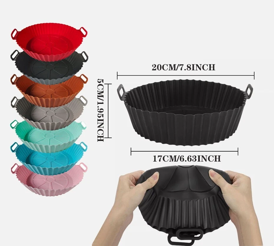 Air Fryer Silicone Pot Liners Non-Stick Baking Tray Mat Round Oven Accessories Air Fryer Silicone Pot Liners Non-Stick Baking Tray Mat Round Oven Accessories