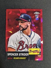 2022 Topps Chrome Platinum SPENCER STRIDER 186 RC Anniversary Red Atomic /100ATL