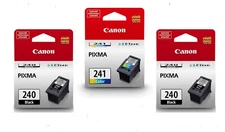 Genuine Canon Ink 2x PG-240 Black + 1x CL-241 Color ( 3 Pack )