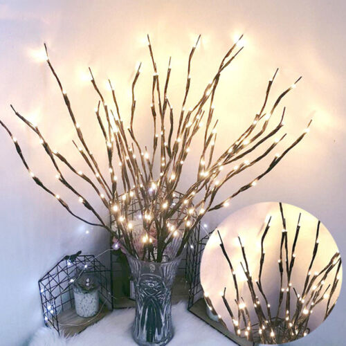 20 LED Twig Branch Fairy Light Flowers Tree Willow Night Lamp Home Xmas Decor AU - Picture 8 of 12