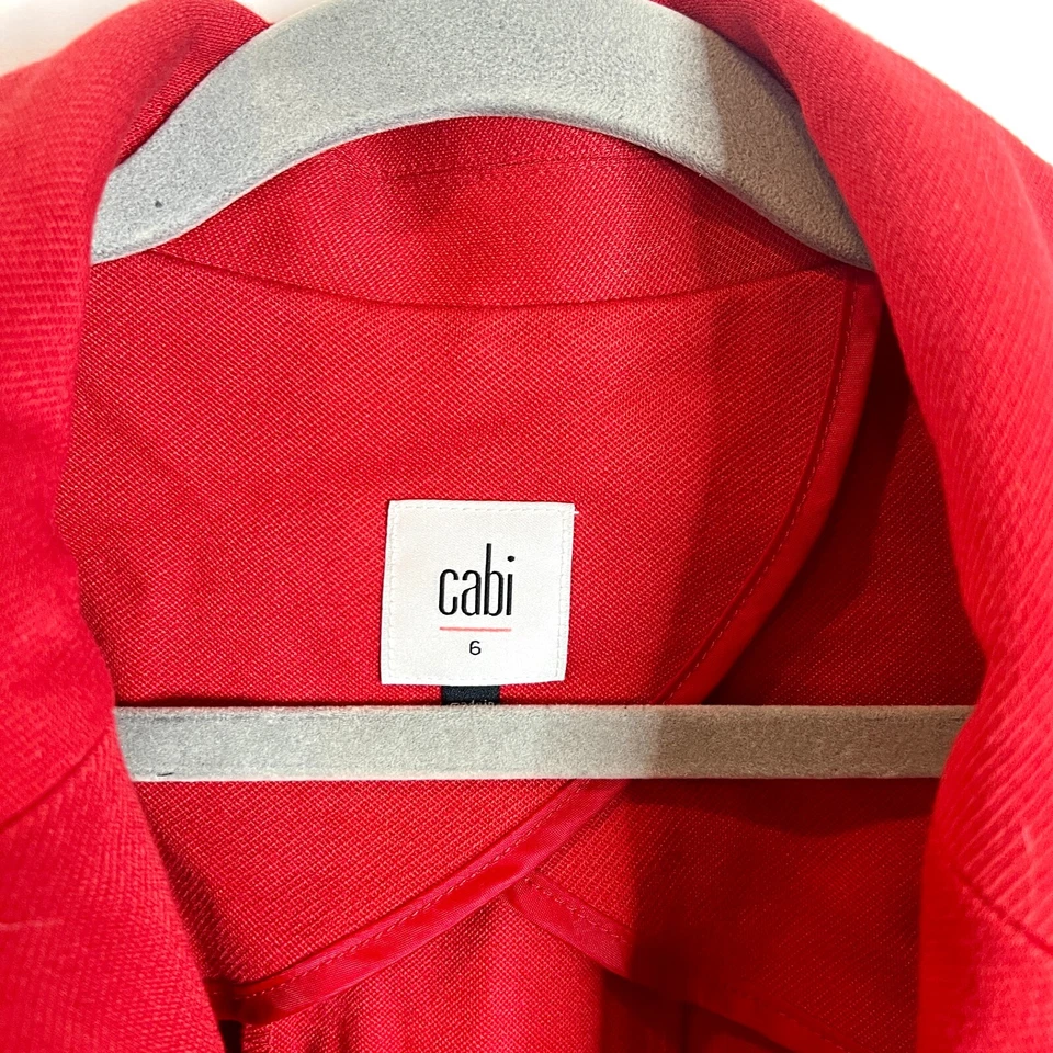 Blazer CAbi Little Red Chaqueta Un Botón Trabajo Carrera Clásico Preppy Talla 6 Foto 4 de 4