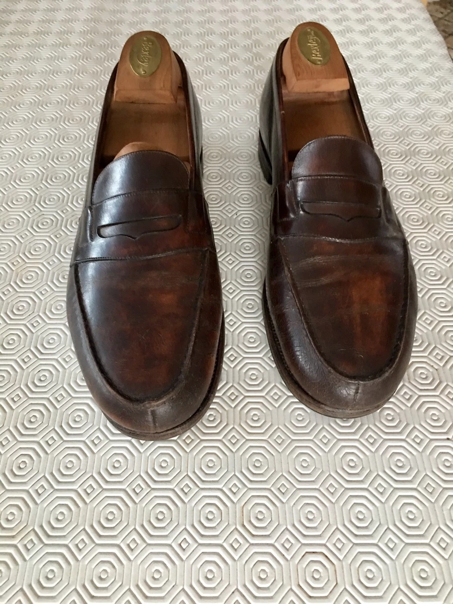 MOCASSIN JM WESTON 9 1 2 D CUIR MARRON FONCE EMBAUCHOIRS