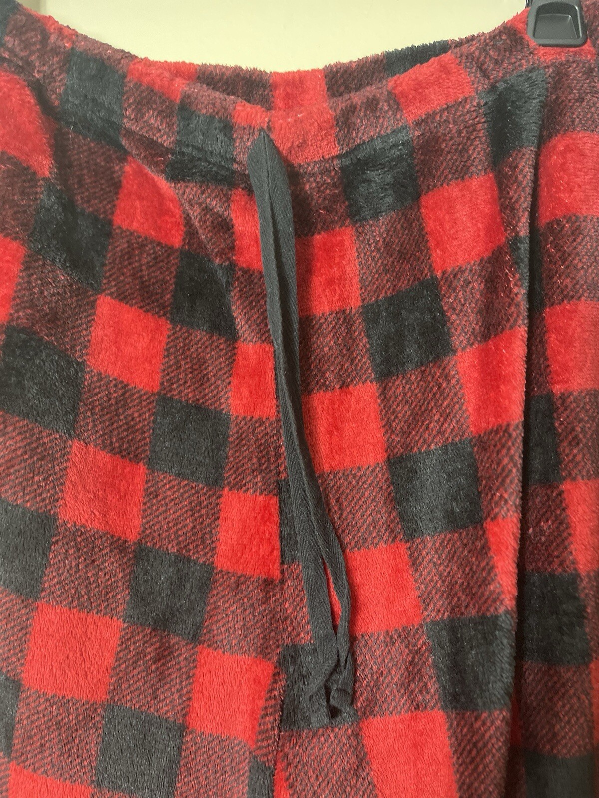 BEARPAW Women’s Buffalo Plaid Cozy Fleece Holiday Christmas Pajama Bottoms XL