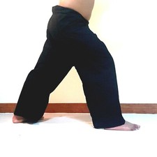 Thai Black Long Leg Thai Fisherman Pants Massage Hippie Boho Yoga Pilates TaiChi