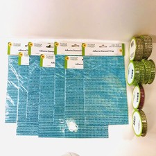 Lot of 7 Diamond Wrap Sheets and 8 Diamond Wrap Rolls Assorted Colors and Sizes