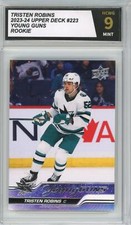 2023-24 Upper Deck #223 Tristen Robins Young Guns YG Graded Mint HCWG 9