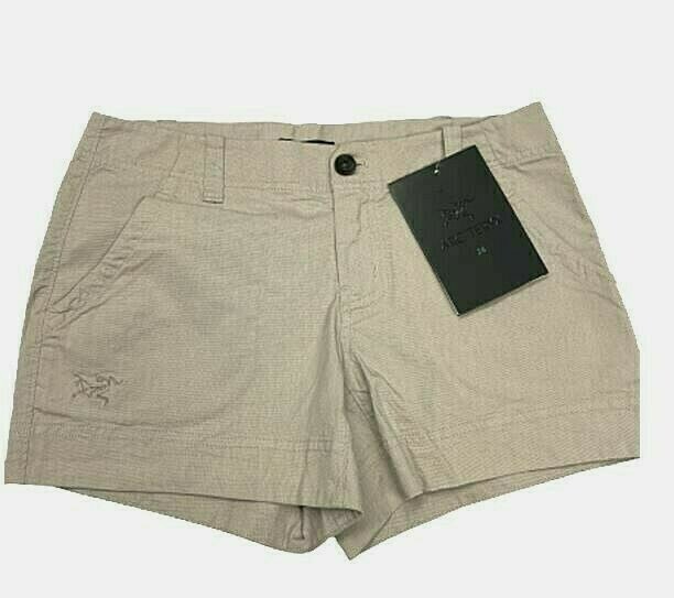 $90 Arc'teryx Camden Chino Shorts NWT Size 6 or 10 Bone Womens 4" Inseam Hiking