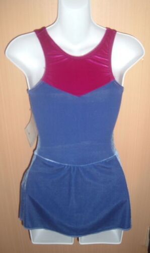 NWT Motionwear Purple Pink Velvet Velour Ice Skating Baton Dress CL Large 12 14 - Picture 2 of 2