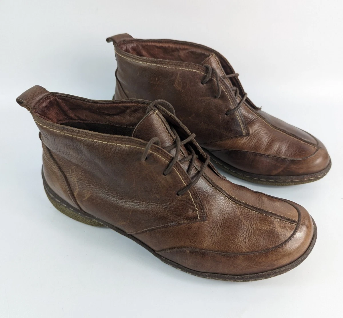 Pitillos Brown Leather Lace Up Ankle Boots Uk 6 Eu 39