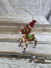 Wooden reindeer deer ornament Xmas holiday tree