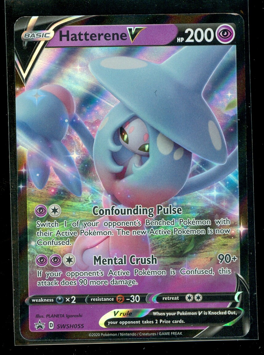 Pokemon HATTERENE V SWSH055 - ULTRA RARE HOLO PROMO - MINT