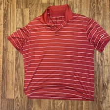 Nike Golf Polo Shirt Dri Fit Short Sleeve SS Mens XL Red Striped 358325