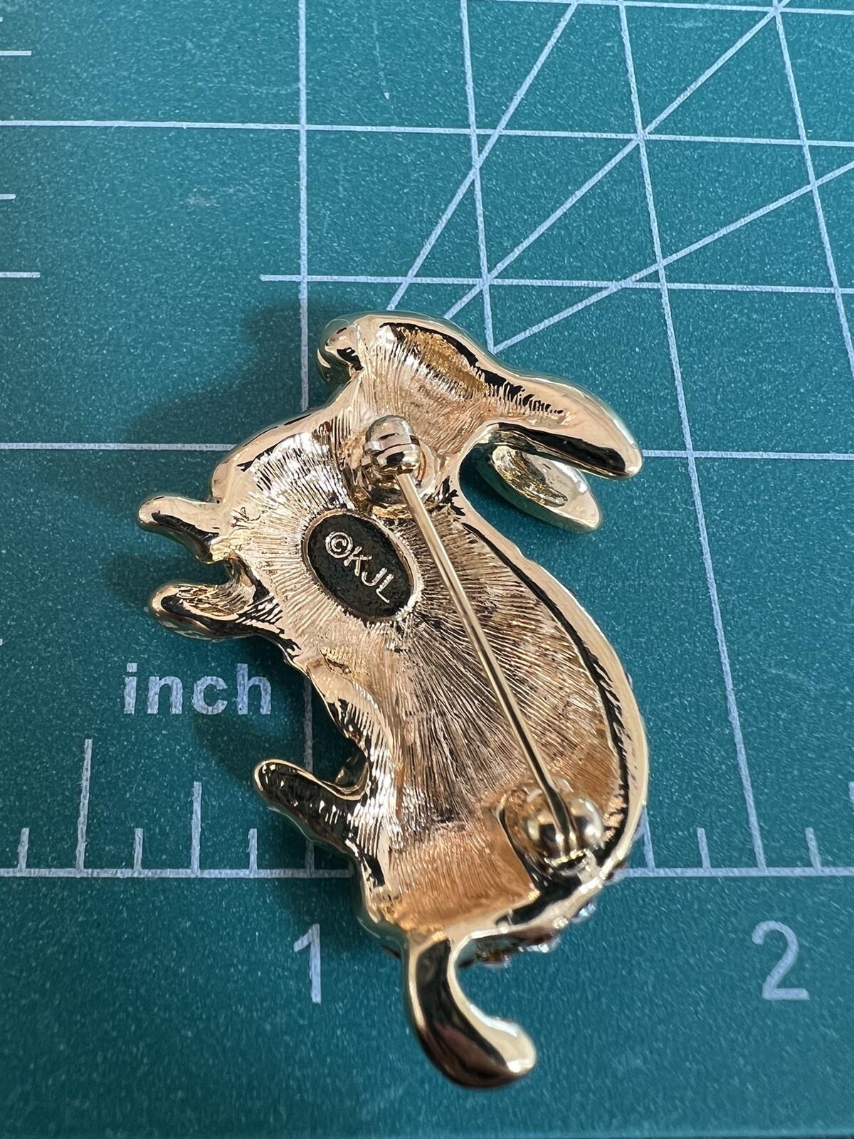 Vintage KJL Kenneth Jay Lane Pin Brooch Bunny Rab… - image 3