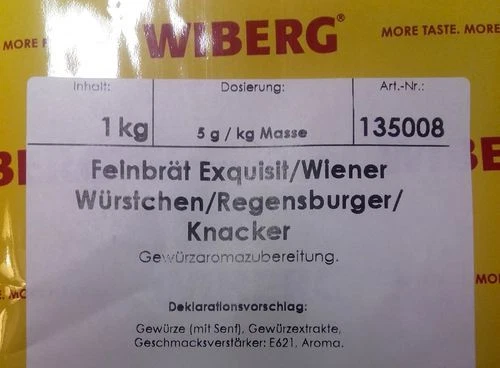 Wiberg Feinbrät Exquisit/Wiener Würstchen/Regensburger/Knacker 1 kg, Gewürze