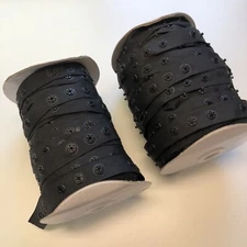 Black Snap Button Tape Polyester Snap Plastic Button Trim Sew In Yards Rolls