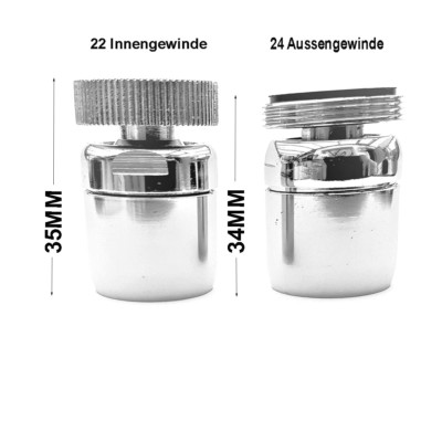 Kugelgelenk + Perlator Neoperl od. Spar-Strahlregler Wassersparer