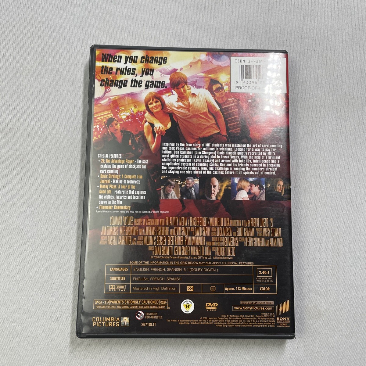 21 (DVD, 2008, Single Disc Version) VG+ 43396267183| eBay