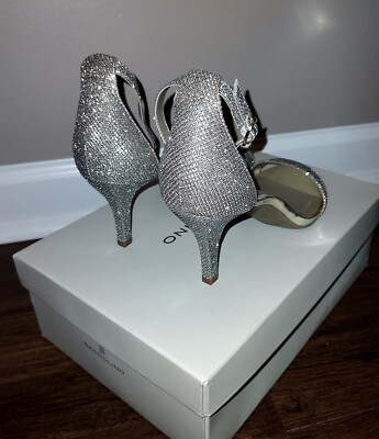 Womens Bandolino Gold Silver Sparkly Dress Heels Wedding Shoes Size 8.5 8  1/2 | eBay