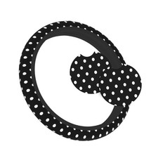 Cute Black White Polka Dots Steering Wheel Cover For Women Universal Fit 14-... Cute Black White Polka Dots Steering Wheel Cover For Women Universal Fit 14-...