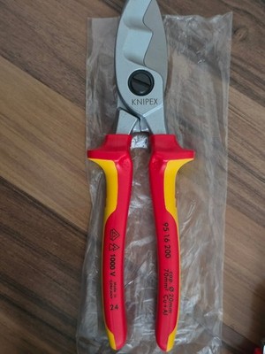 KNIPEX 9516200 - Kabelschere VDE mit Doppelschneide - 200 mm