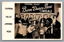 RPPC postcard WEAU Chippewa Valley Barn Dance Show Jamboree, band, instruments