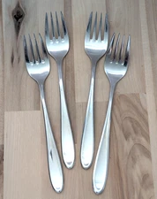 Set of Four (4) WMF Artisan 7" Salad Forks Cromargan Korea Glossy Round Tip MCM