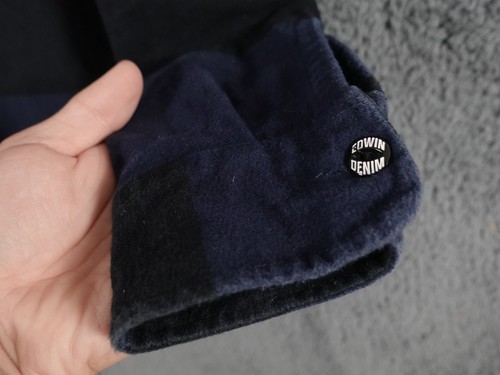 Edwin Overshirt Mens Medium Blue Black Striped Chore Utility Labour Oi Polloi - Picture 8 of 11