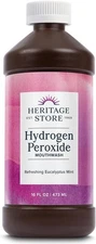 Heritage Store Hydrogen Peroxide Mouthwash Refreshing Eucalyptus Mint 16 oz