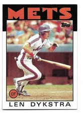 LEN LENNY DYKSTRA 1986 TOPPS ROOKIE CARD NM-MT CONDITION. rookie card picture
