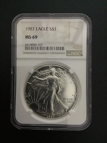 1987 $1 American Silver Eagle - NGC MS69  #0038