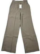 Quince Stretch Crepe Classic Trouser Pant Wide Leg Sand Women's Sz 8 NWT