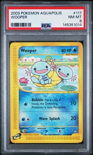 2003 POKEMON AQUAPOLIS #117 WOOPER PSA 8