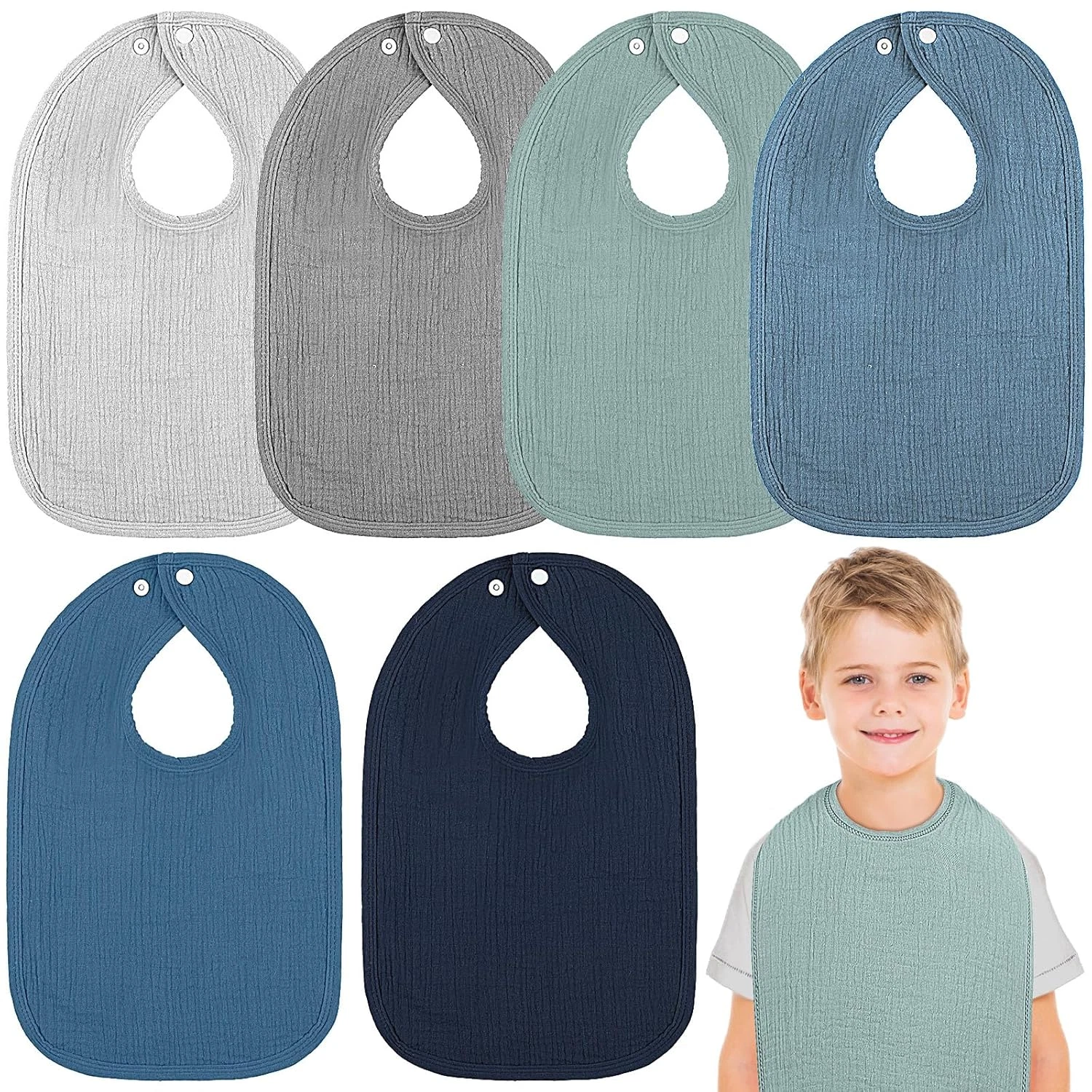 6 piezas baberos grandes de muselina para bebes y ninos baberos tipo bandana par