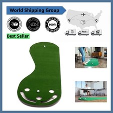 Portable 3' x 9' Golf Putting Mat with 5 Holes - Perfect for Skill Enhancement
