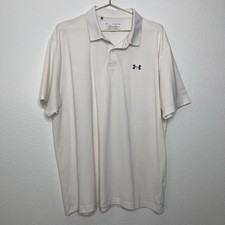 Under Armour Performance Polo XL Short Sleeve Seashell White Golf Shirt UA