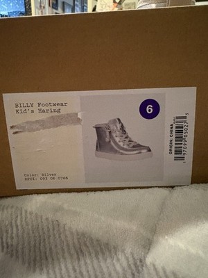 Brand New Billy Silver High tops Big Kids Size 6