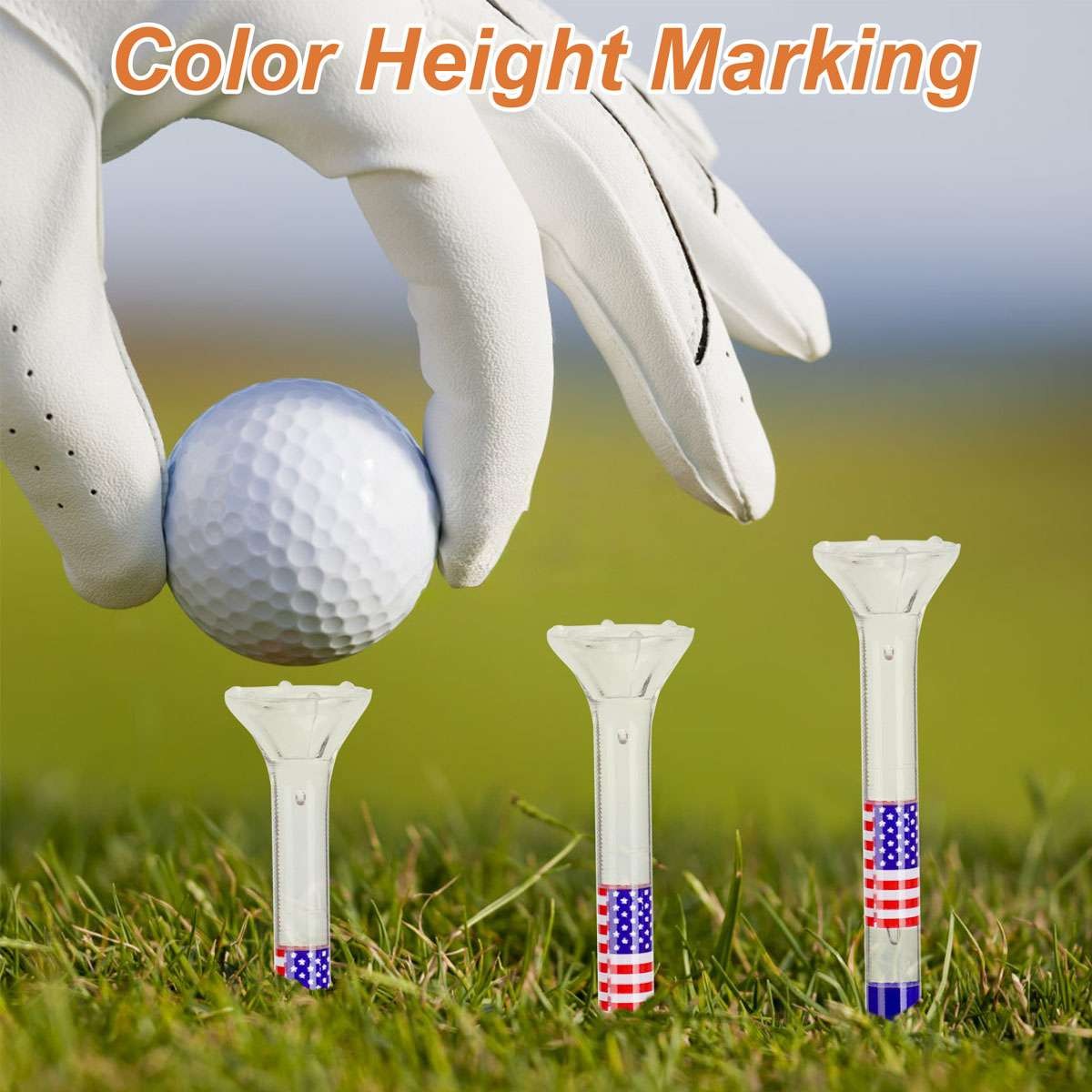 Tees 3 &frac14;&rdquo; Usa Stars & Stripes American Flag Golf Tees Durable Acrylic