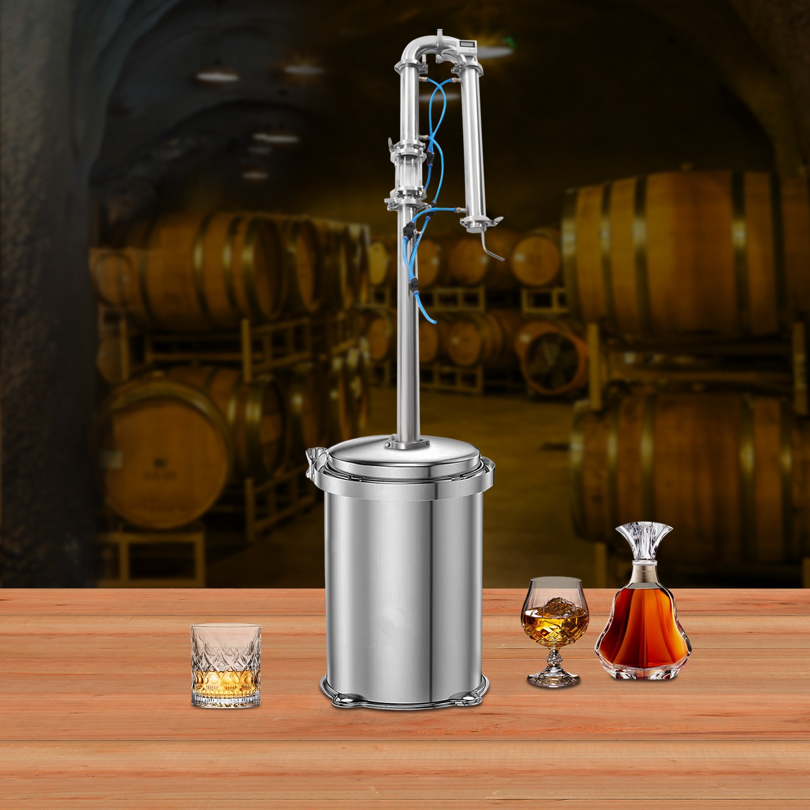 2" Stainless Still Moonshine Reflux Distilling Column Brew Bear Wine Making Tool