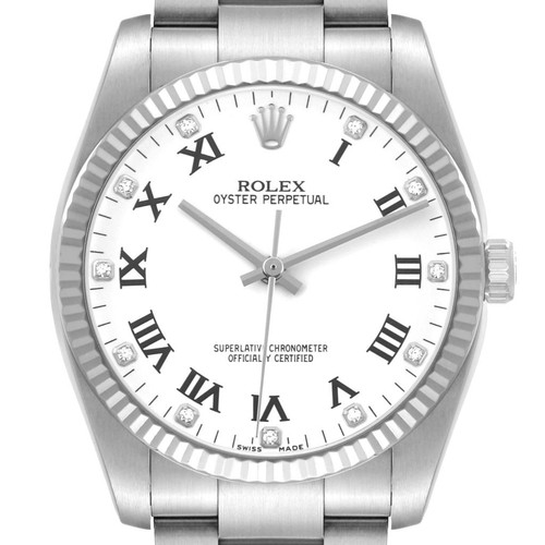 Rolex Oyster Perpetual 36 Steel White Gold Diamond Mens Watch ...